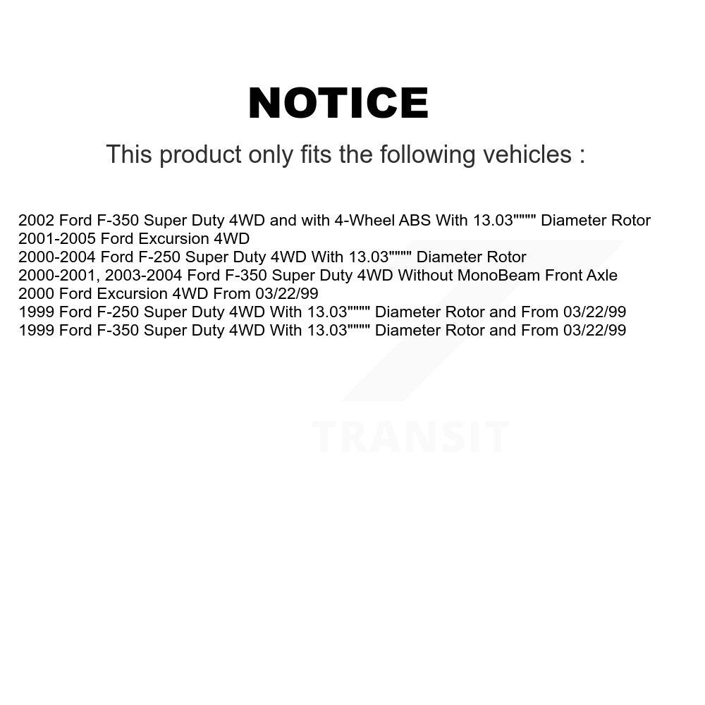 Disc Brake Rotor Ceramic Pad Front Kit For Ford F-350 Super Duty F-250 Excursion