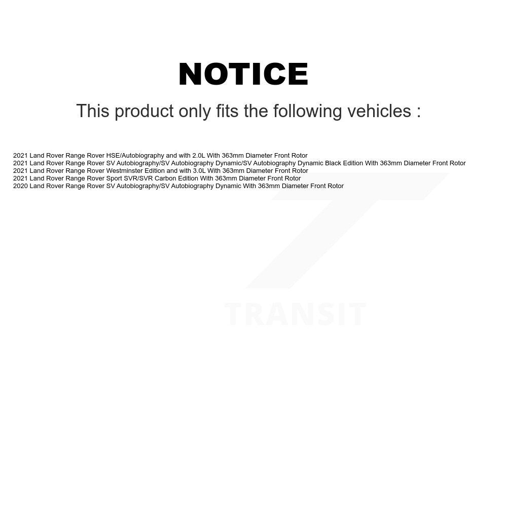 Disc Brake Rotors And Ceramic Pads Front Kit For Land Rover Range Sport