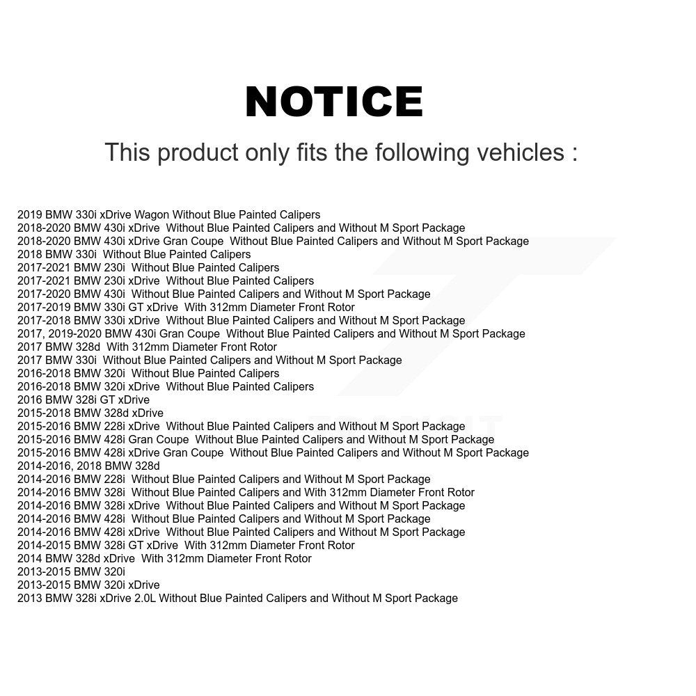 Brake Rotor & Ceramic Pad Front Kit For BMW 328i xDrive 330i 320i 428i 328d 230i