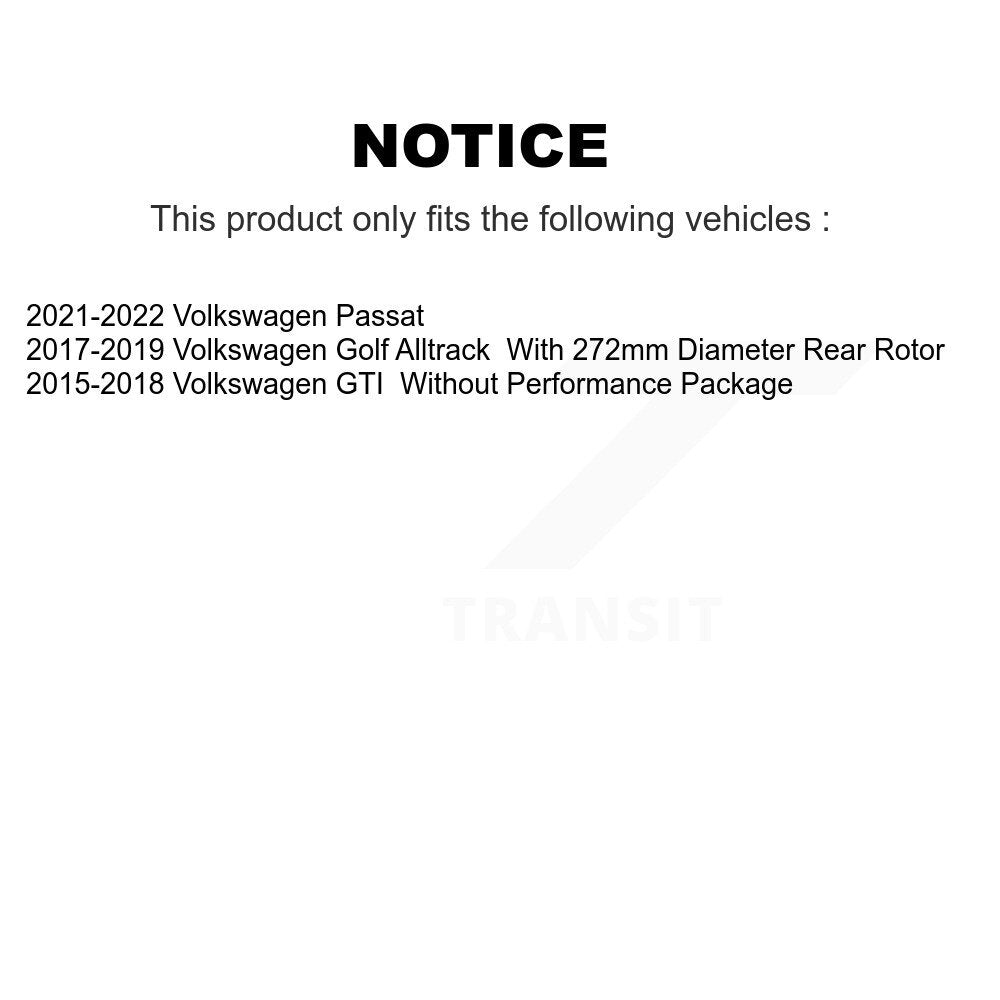 Brake Rotor & Ceramic Pad Front Rear Kit For Volkswagen GTI Golf Alltrack Passat