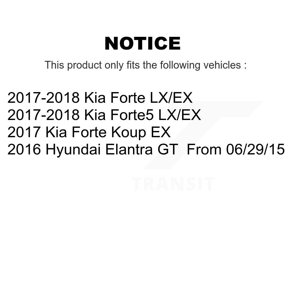 Brake Rotor & Ceramic Pad Front Rear Kit For Kia Forte Hyundai Elantra GT Forte5