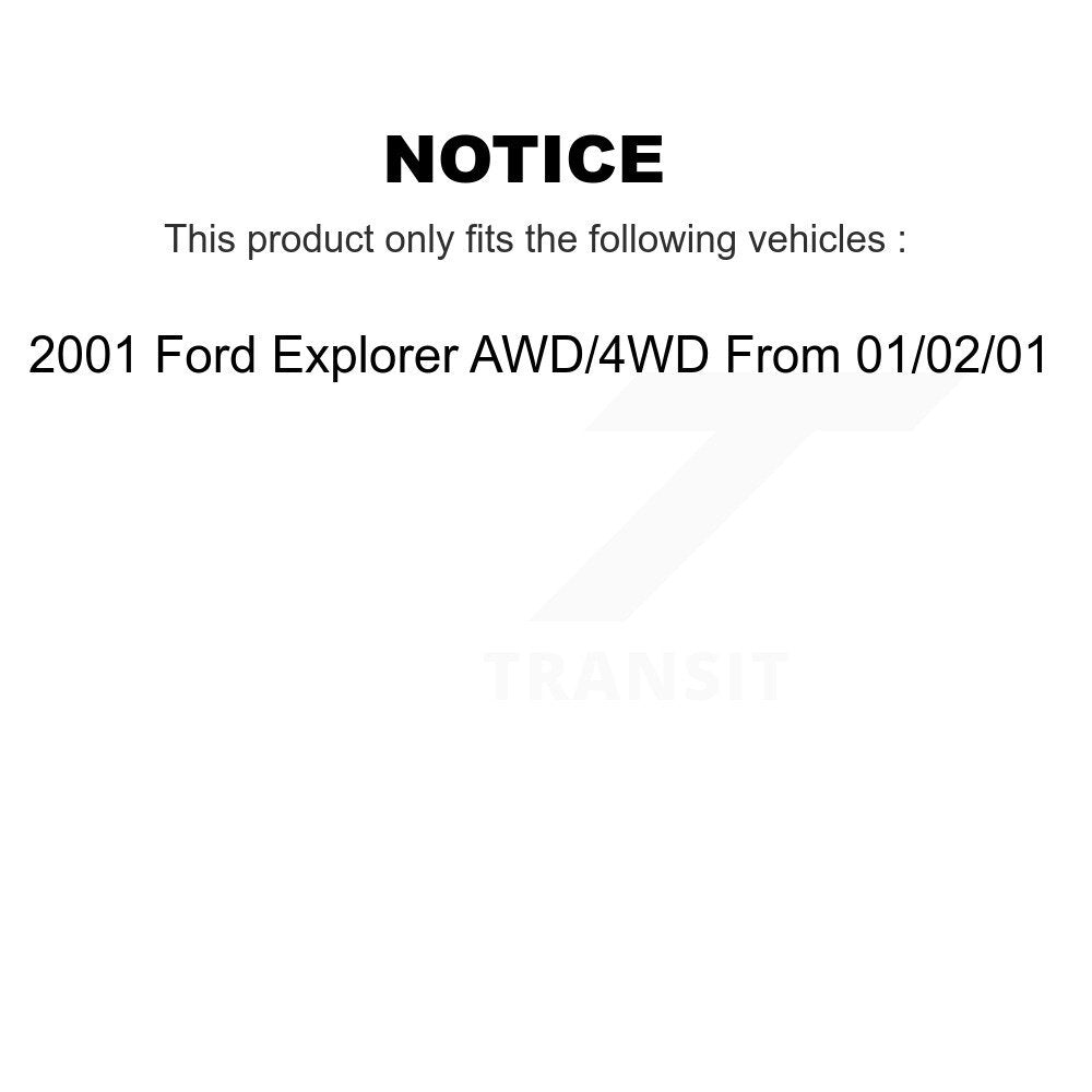 Brake Rotor & Ceramic Pad Front Rear Kit For Ford Explorer AWD 4WD From 01 02