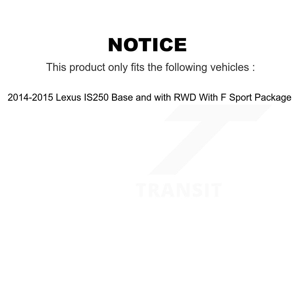 Brake Rotor & Ceramic Pad Front Rear Kit For 2014-2015 Lexus IS250 Base with RWD