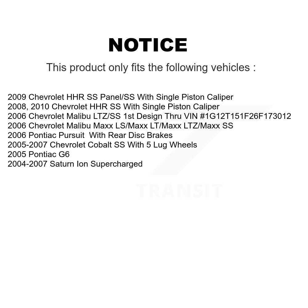 Brake Rotor & Ceramic Pad Front Rear Kit For Chevrolet Cobalt Saturn Ion Pontiac