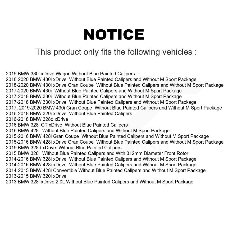 Brake Rotor & Ceramic Pad Front Rear Kit For BMW 328i xDrive 330i 320i 428i 328d