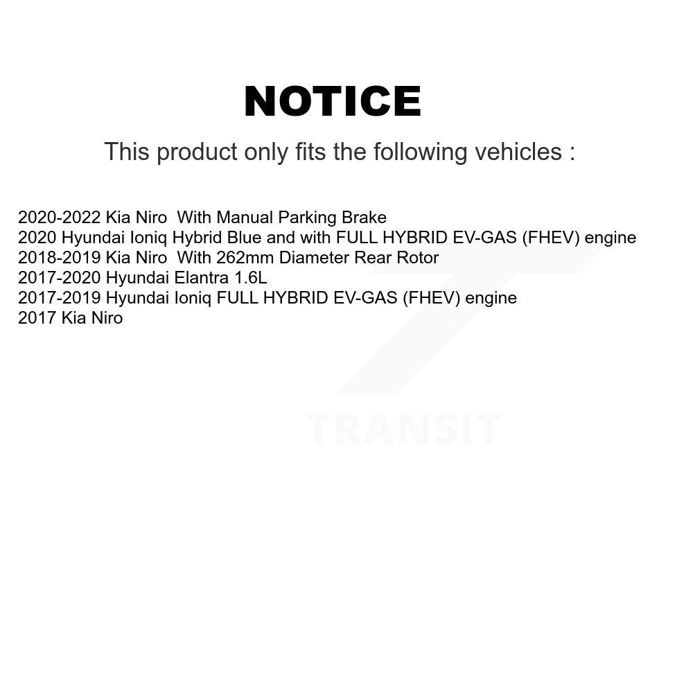 Disc Brake Rotors And Ceramic Pads Rear Kit For Hyundai Elantra Ioniq Kia Niro