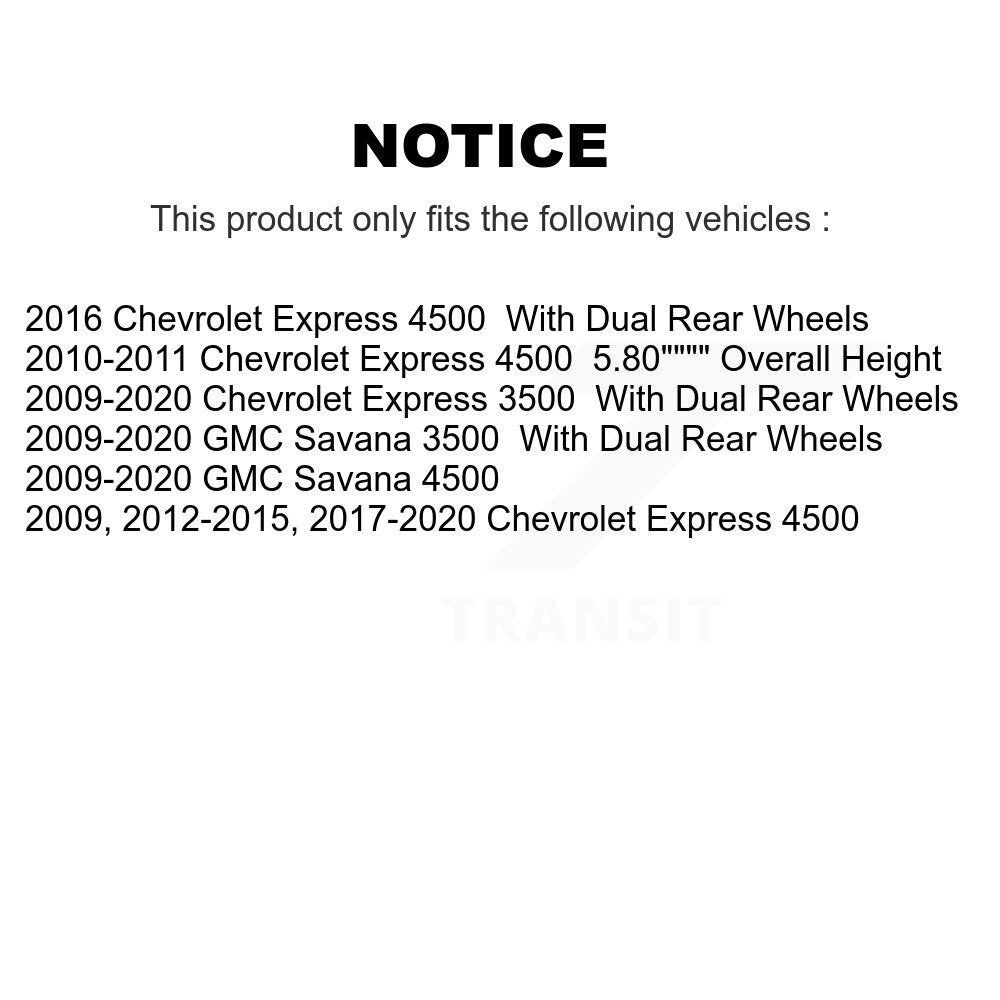 Disc Brake Rotor Ceramic Pad Rear Kit For GMC Savana 3500 Chevrolet Express 4500