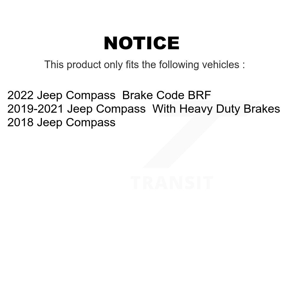 Disc Brake Rotors And Ceramic Pads Front Rear Kit For Jeep Compass