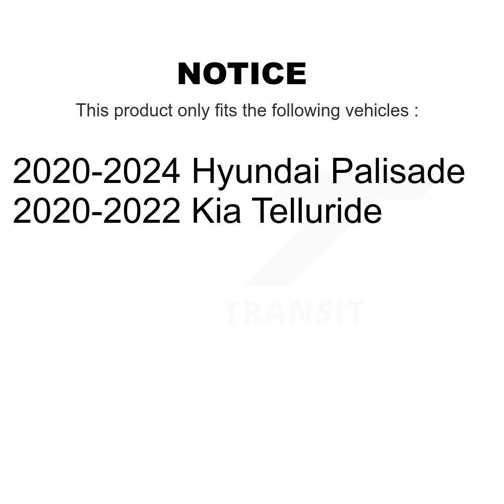 Disc Brake Rotor & Ceramic Pad Front Rear Kit For Hyundai Palisade Kia Telluride