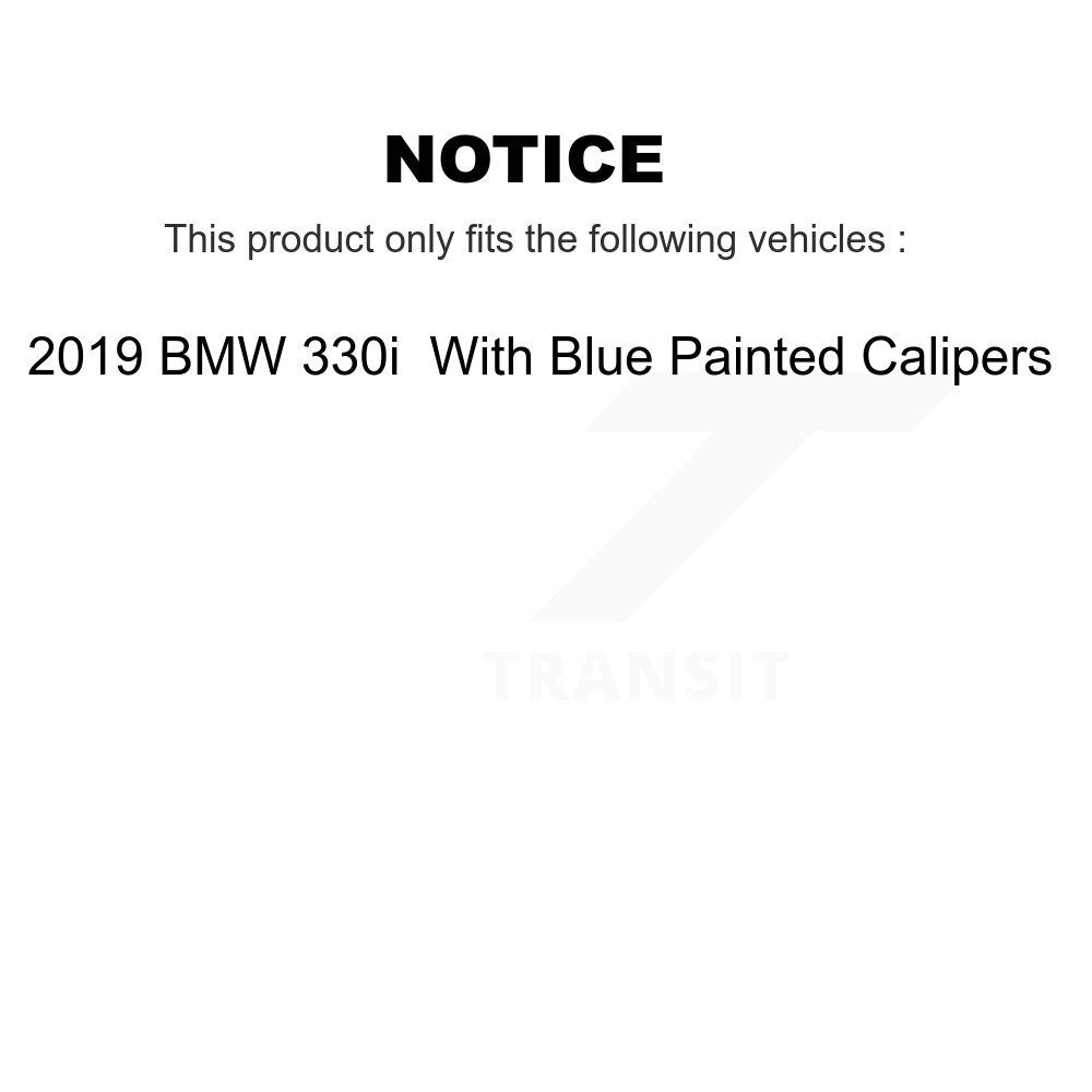 Brake Rotor & Ceramic Pad Front Kit For 2019 BMW 330i With Blue Painted Calipers