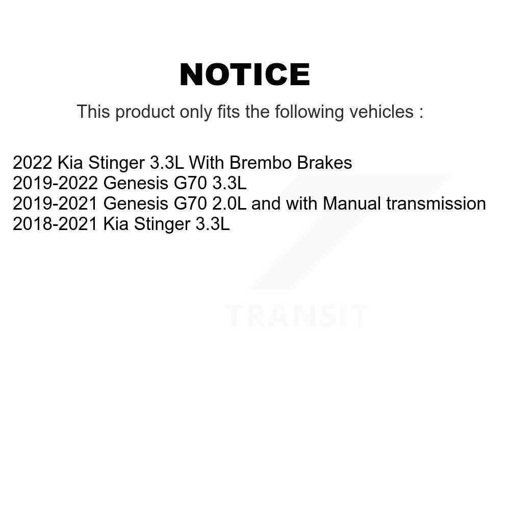 Disc Brake Rotors And Ceramic Pads Front Kit For Genesis G70 Kia Stinger
