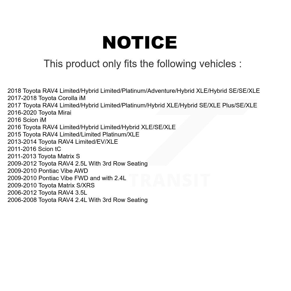 Brake Rotor & Semi-Metallic Pad Front Kit For Toyota RAV4 Matrix Pontiac Vibe iM