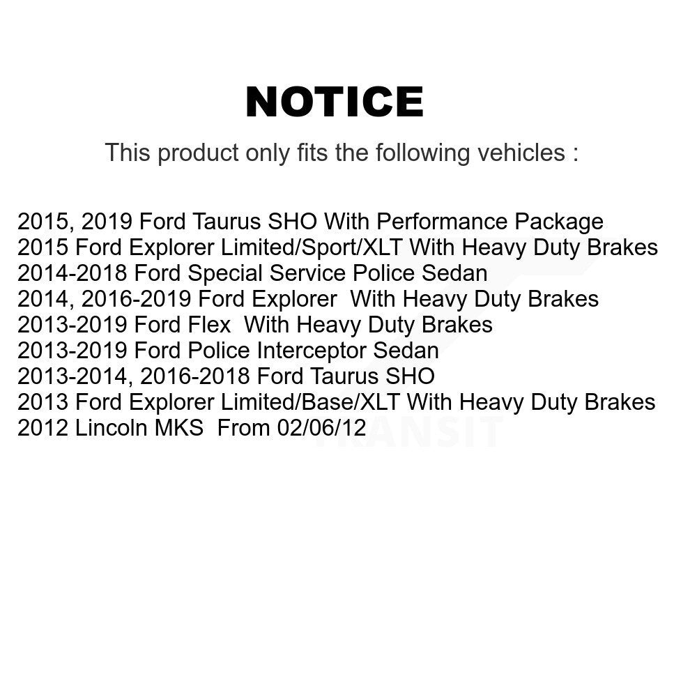 Brake Rotor Semi-Metallic Pad Front Rear Kit For Ford Explorer Flex Taurus Sedan