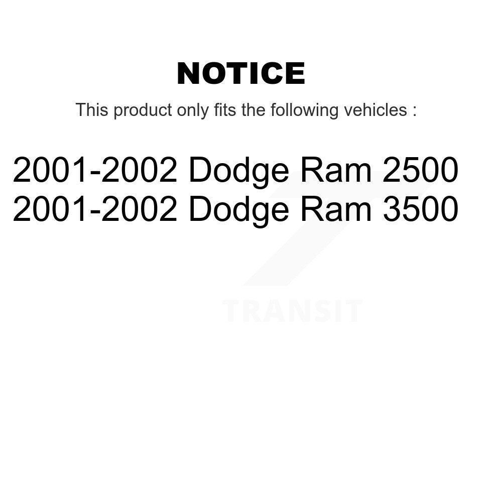 Brake Rotor & Semi-Metallic Pad Front Rear Kit For 2001-2002 Dodge Ram 2500 3500