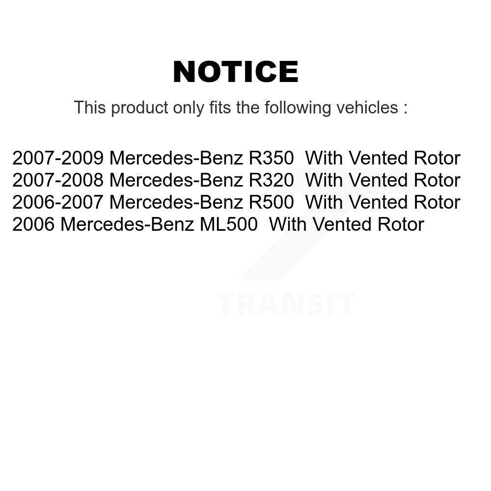 Brake Rotor & Semi-Metallic Pad Front Rear Kit For Mercedes-Benz ML500 R320 R350