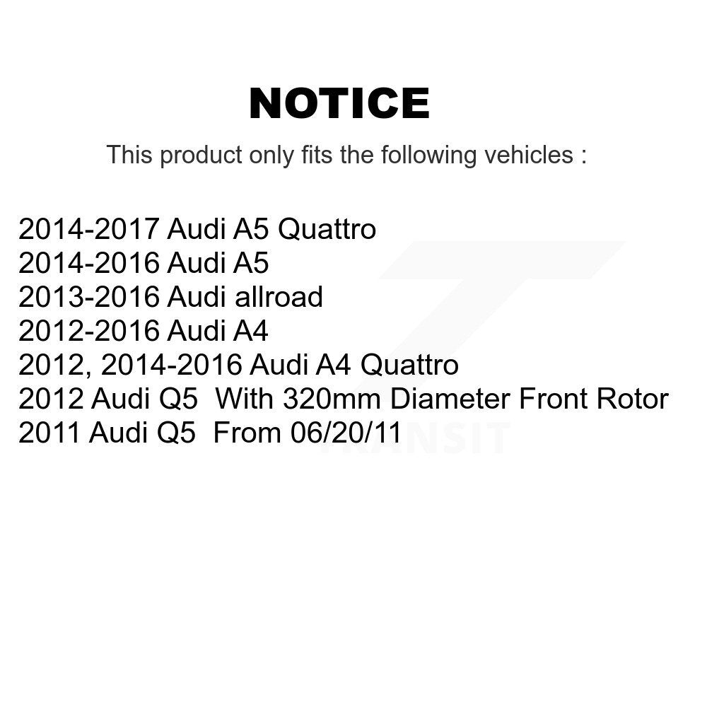 Brake Rotor & Semi-Metallic Pad Front Rear Kit For Audi Q5 A4 Quattro A5 allroad