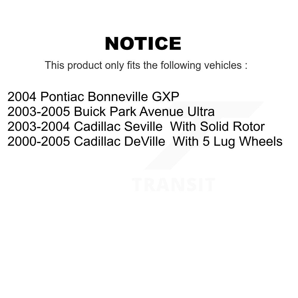 Brake Rotor & Semi-Metallic Pad Rear Kit For Cadillac DeVille Seville Buick Park