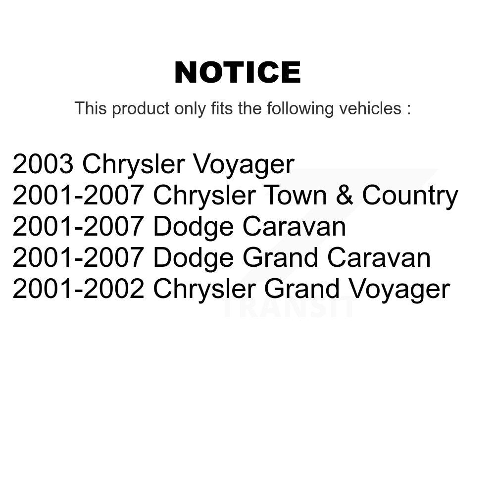Brake Rotor & Semi-Metallic Pad Rear Kit For Dodge Grand Caravan Chrysler Town