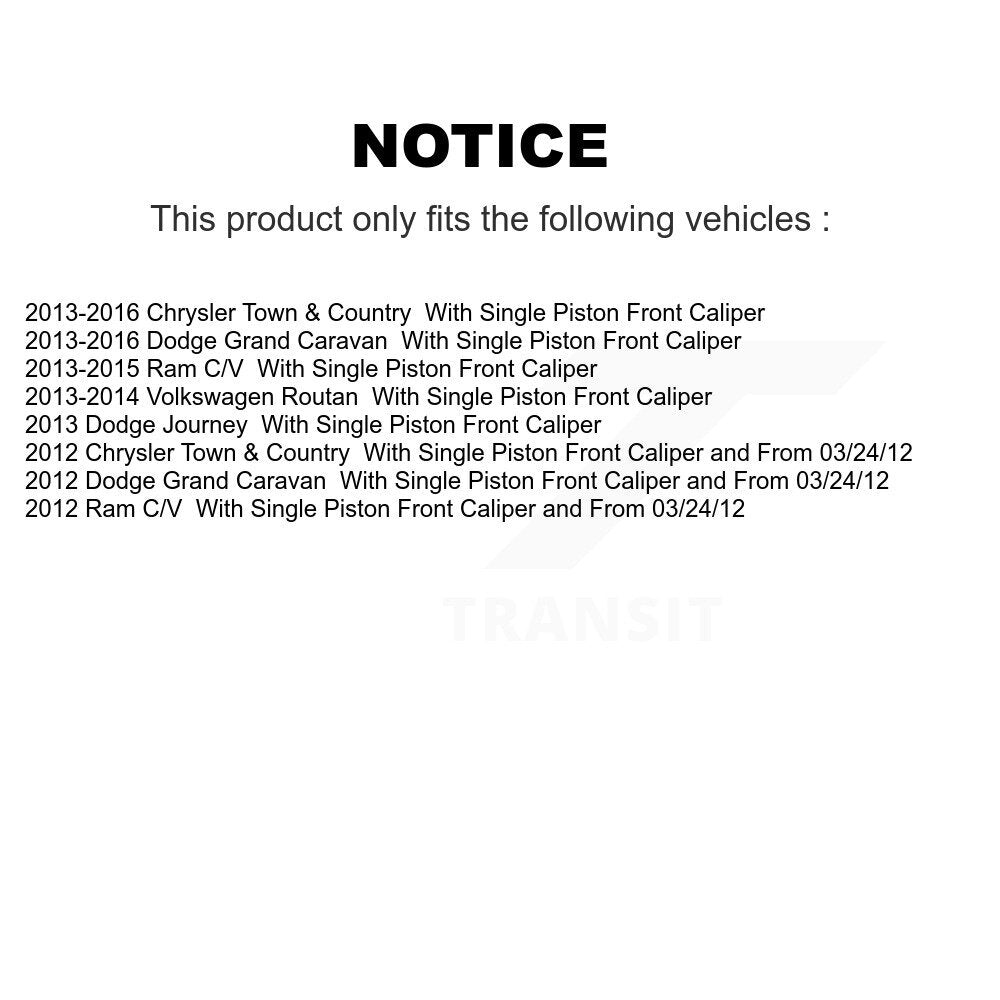 Brake Rotor & Semi-Metallic Pad Rear Kit For Dodge Grand Caravan Chrysler Town