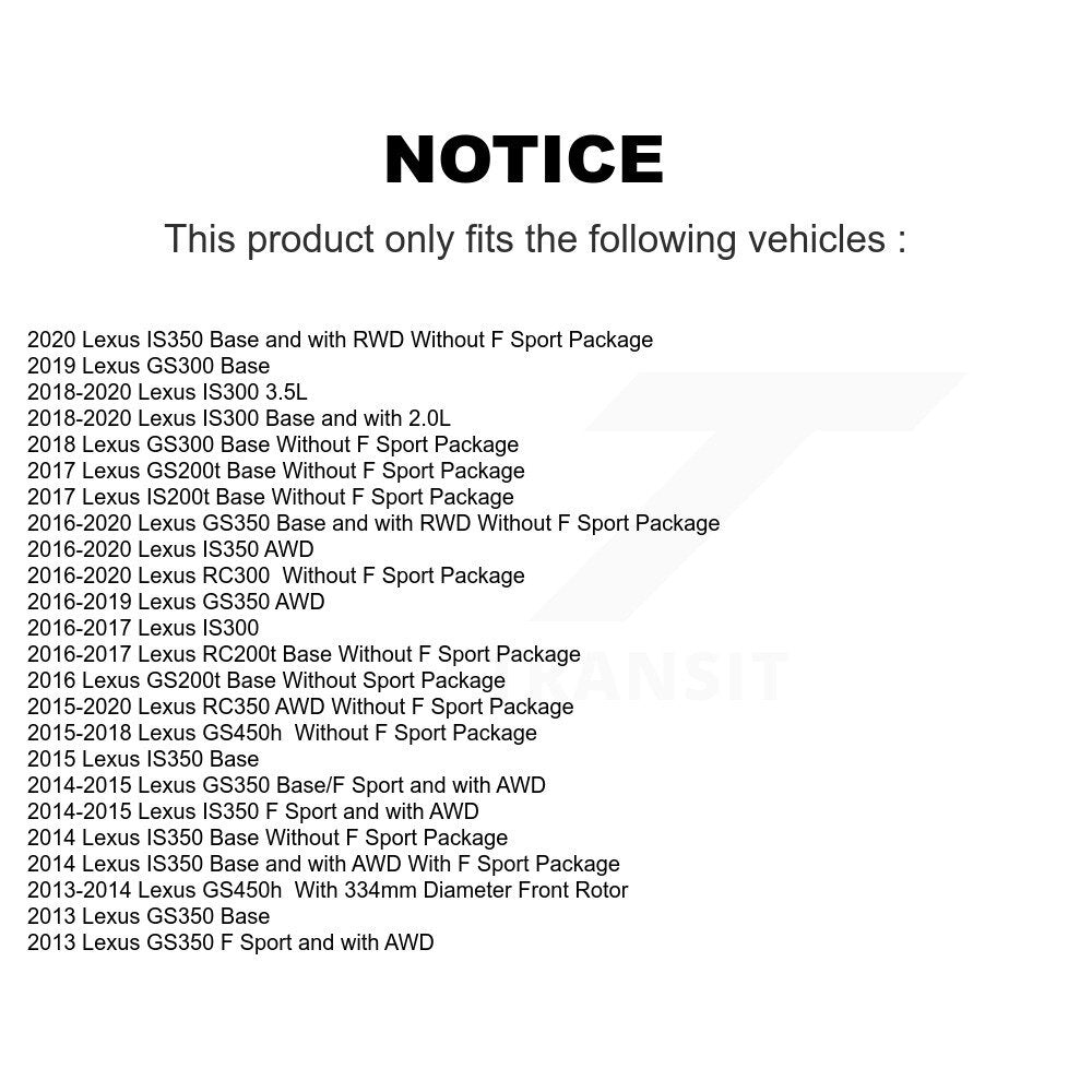 Brake Rotor & Semi-Metallic Pad Front Rear Kit (6Pc) For Lexus IS300 IS350 GS350