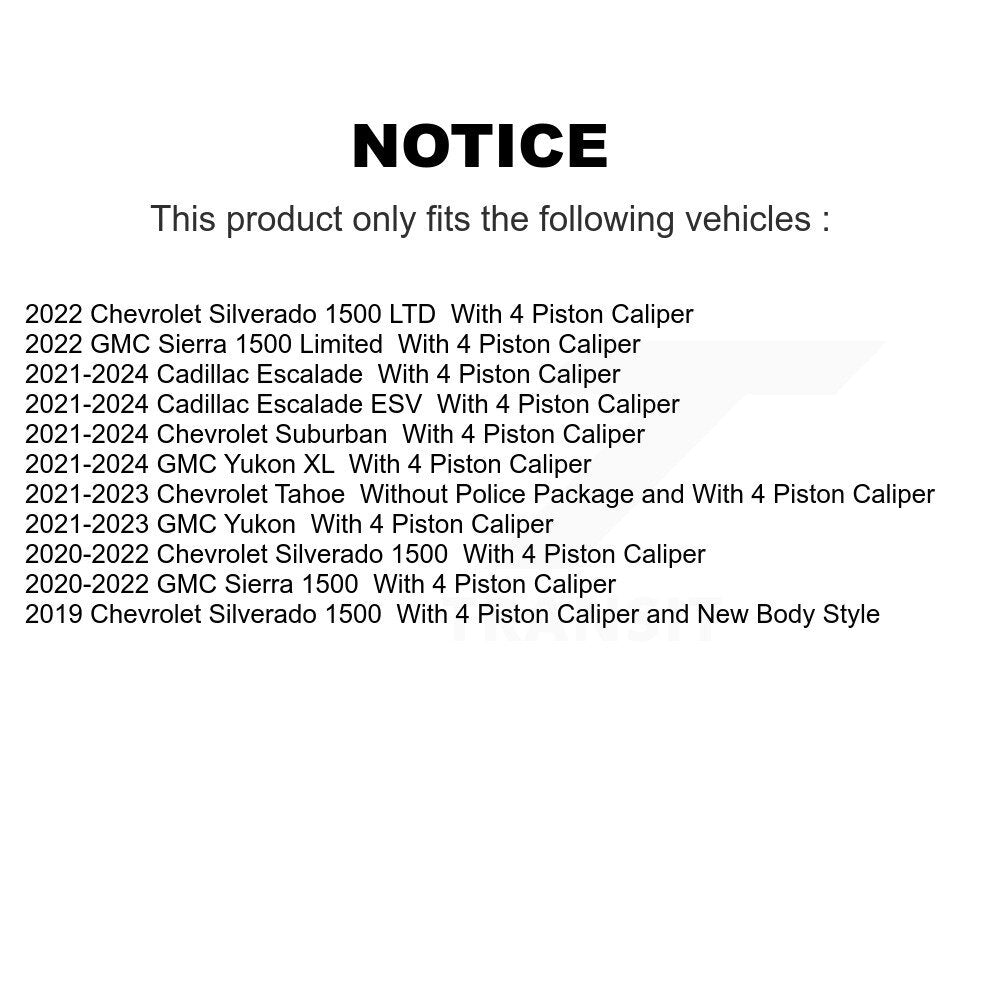 Brake Rotor Semi-Metallic Pad Front Rear Kit For Chevrolet GMC Silverado 1500 XL