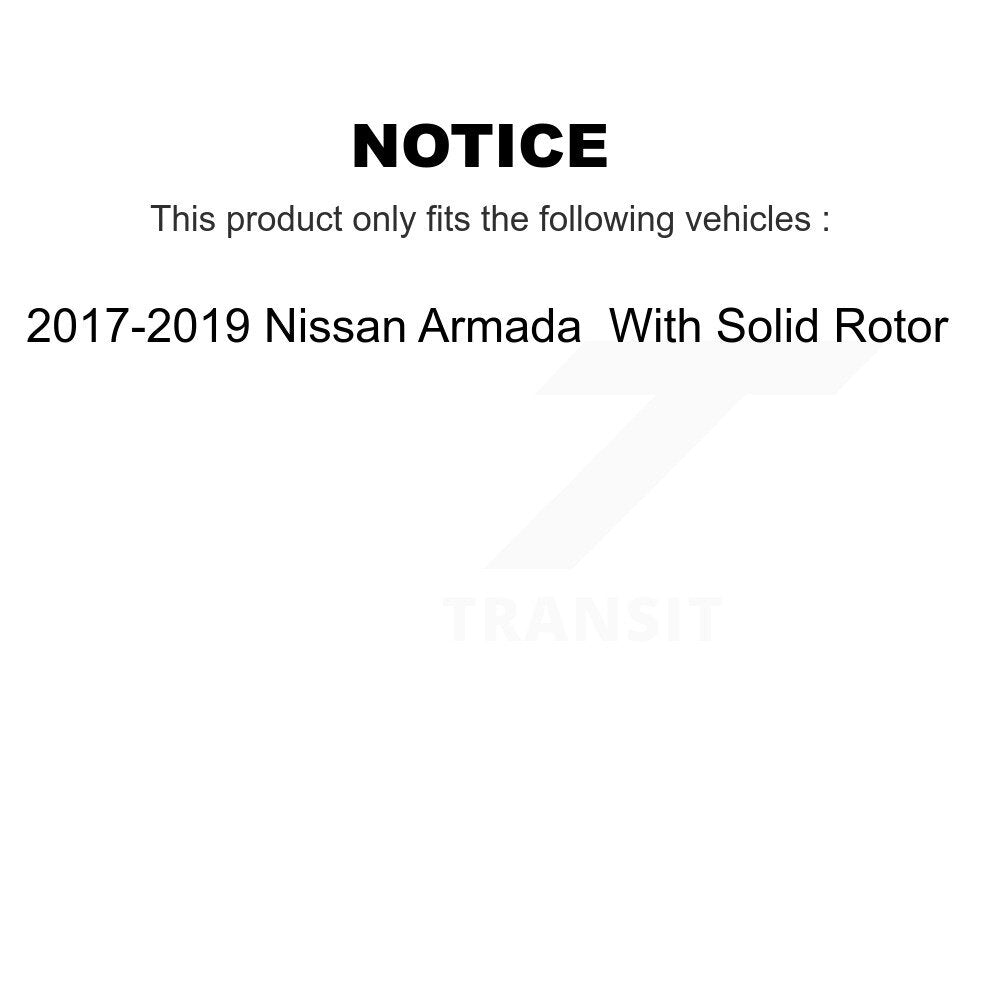 Brake Rotors Semi-Metallic Pad Front Rear Kit For Nissan Armada With Solid Rotor