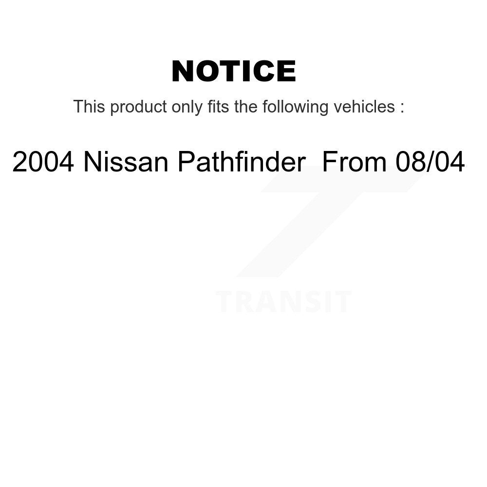 Brake Rotor & Semi-Metallic Pad Rear Kit For 2004 Nissan Pathfinder From 08
