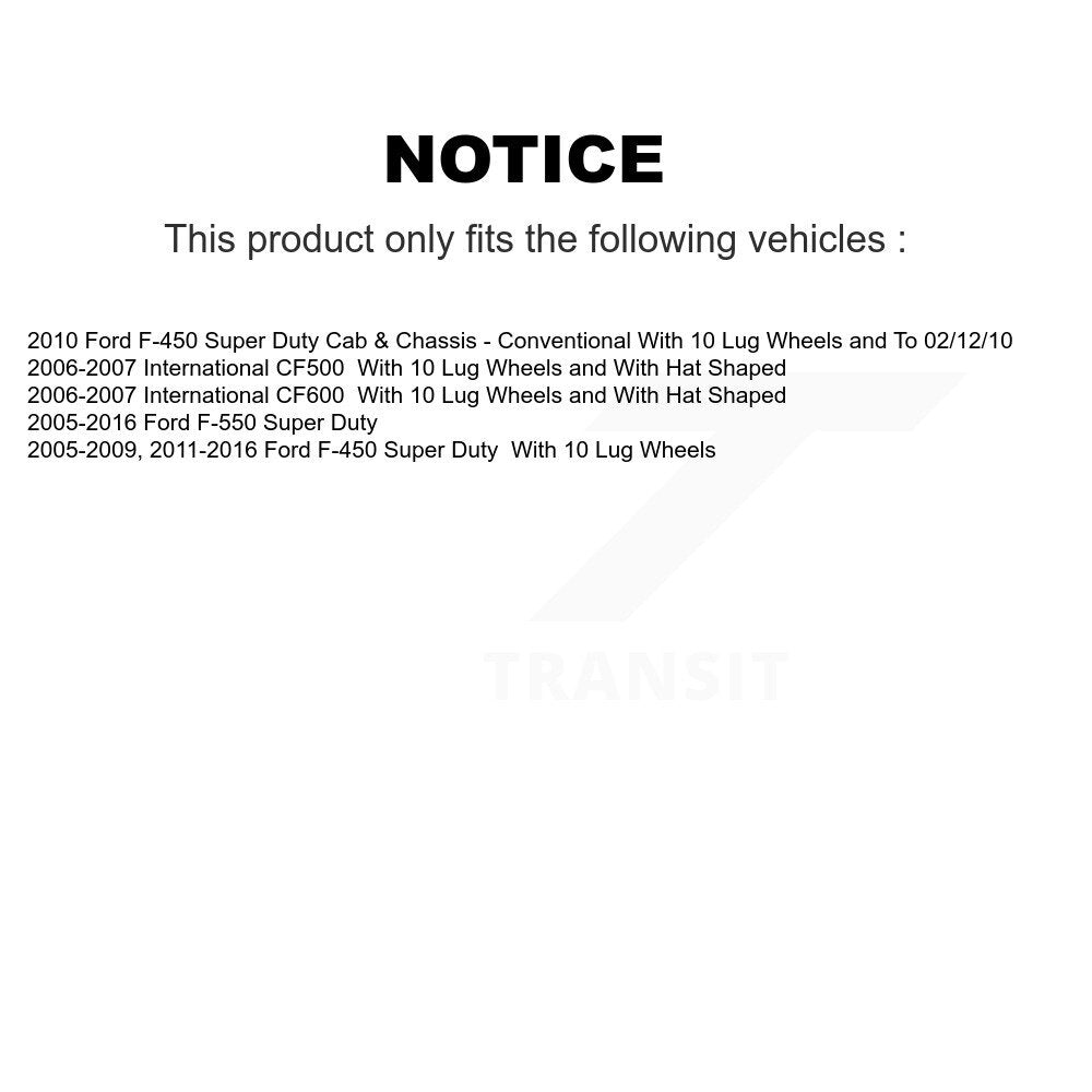 Brake Rotor And Semi-Metallic Pad Front Rear Kit For Ford F-450 Super Duty F-550