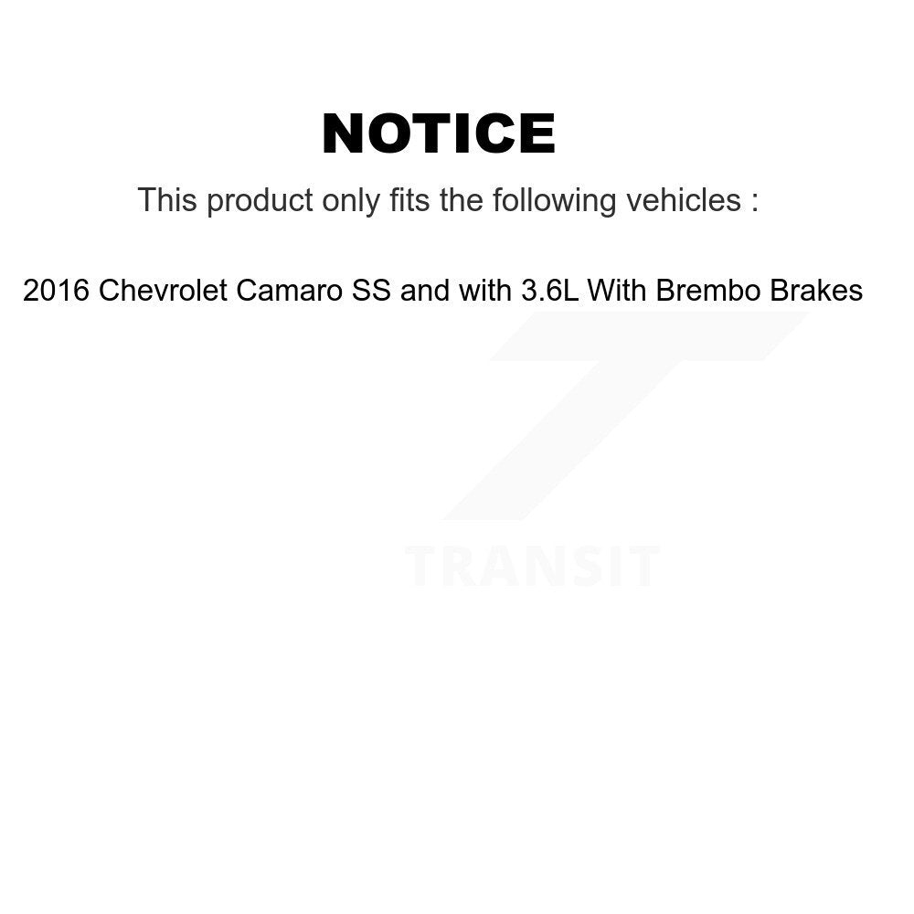 Brake Rotor & Semi-Metallic Pad Front Rear Kit For Chevrolet Camaro SS with 3.6L