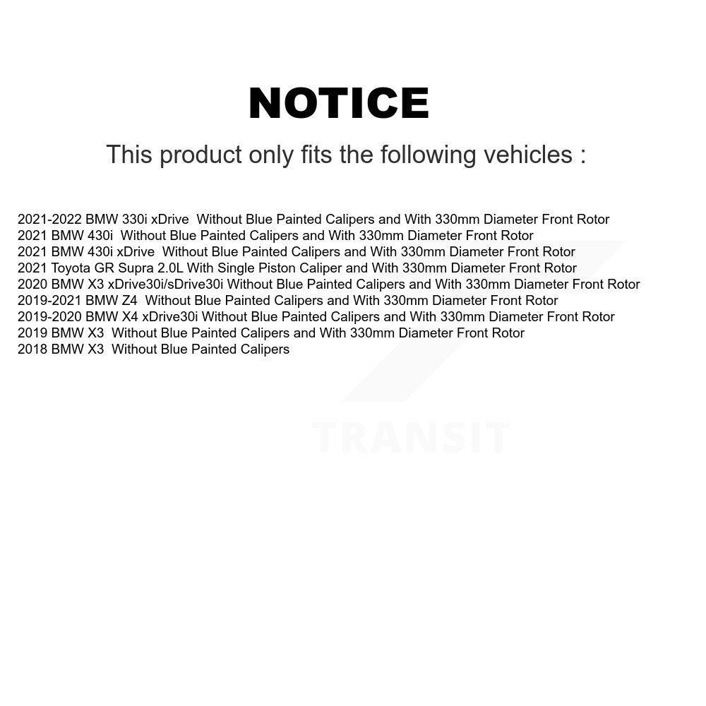 Brake Rotor Semi-Metallic Pad Front Kit For BMW X3 330i xDrive X4 Z4 430i Toyota