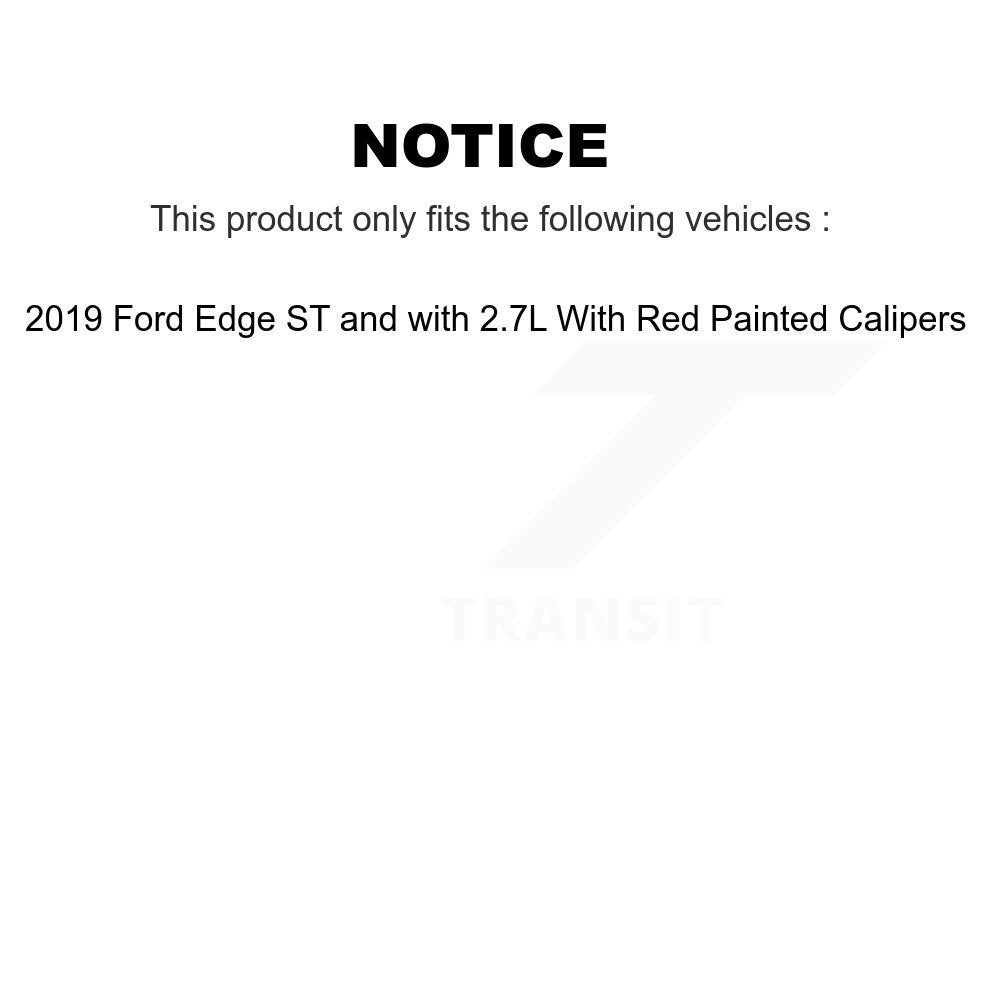 Brake Rotor And Semi-Metallic Pad Front Rear Kit For 2019 Ford Edge ST with 2.7L