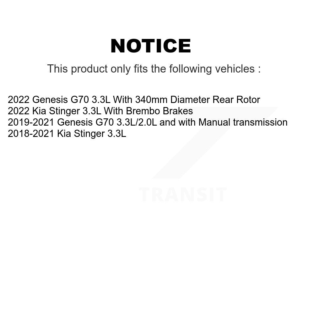 Disc Brake Rotors & Semi-Metallic Pad Front Rear Kit For Kia Stinger Genesis G70
