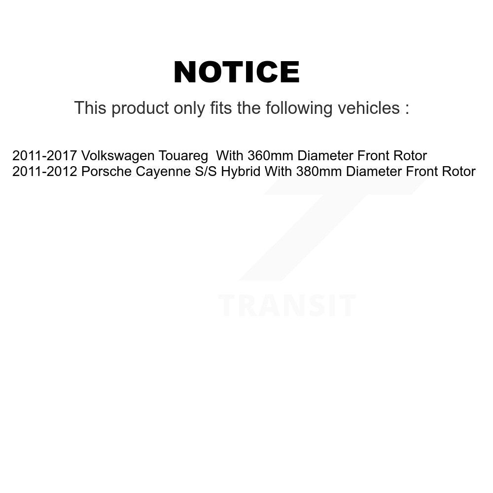 Brake Rotor & Semi-Metallic Pad Front Kit For Volkswagen Touareg Porsche Cayenne