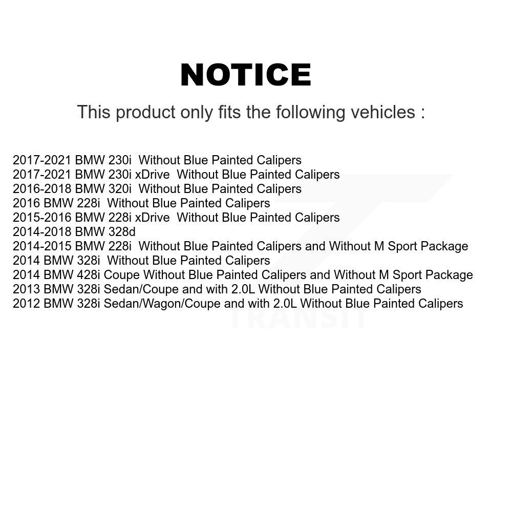 Disc Rotors Semi-Metallic Pads & Parking Shoes Rear Kit For BMW 230i xDrive 228i