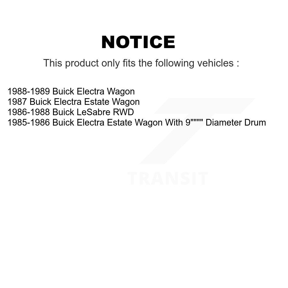 Brake Drum Shoes Rear Kit For Buick Electra LeSabre