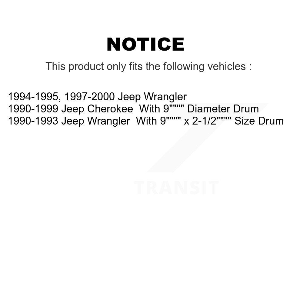 Brake Drum Shoes Rear Kit For Jeep Wrangler Cherokee