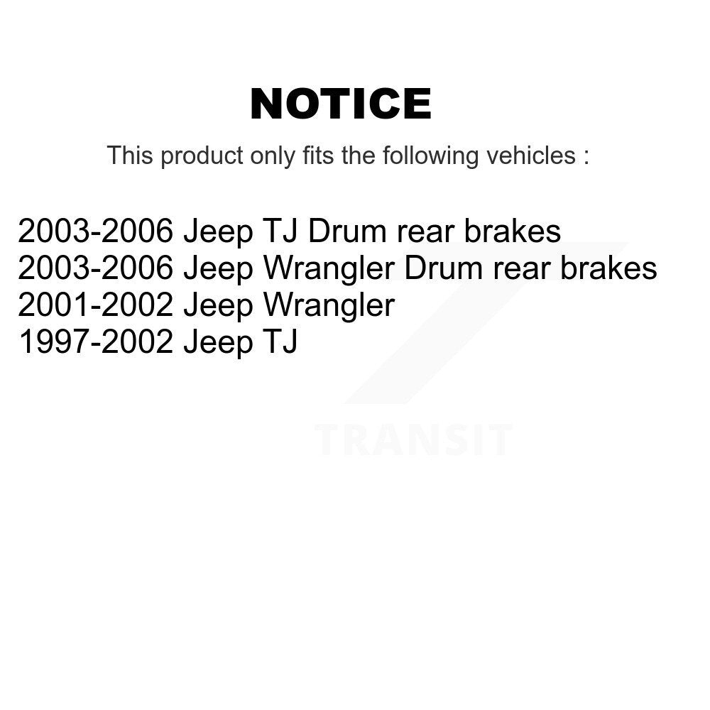 Brake Drum Shoes Rear Kit For Jeep Wrangler TJ