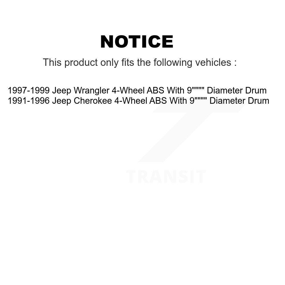 Brake Drum Shoes Spring Cylinder Rear Kit For Jeep Wrangler Cherokee 4-Wheel ABS