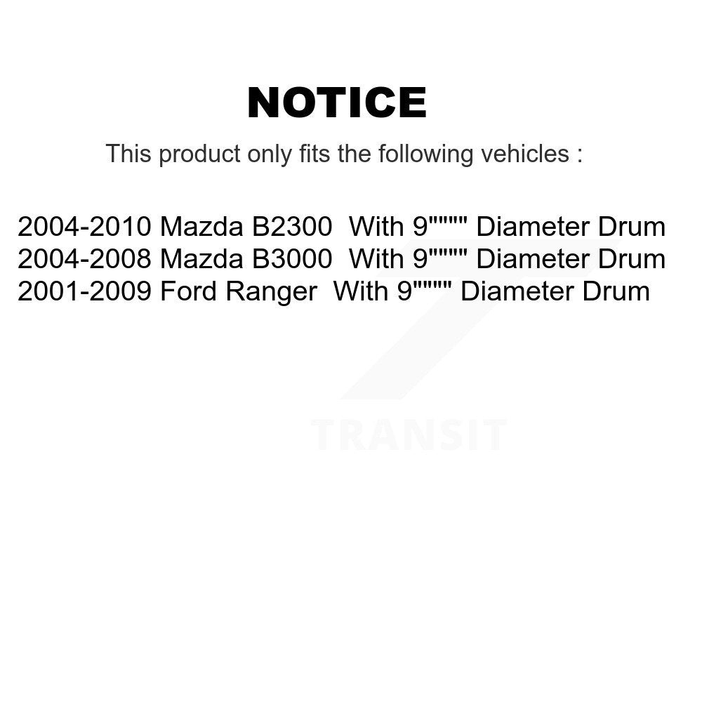 Brake Drum Shoe Spring Cylinder Rear Kit For Ford Ranger Mazda B4000 B3000 B2300