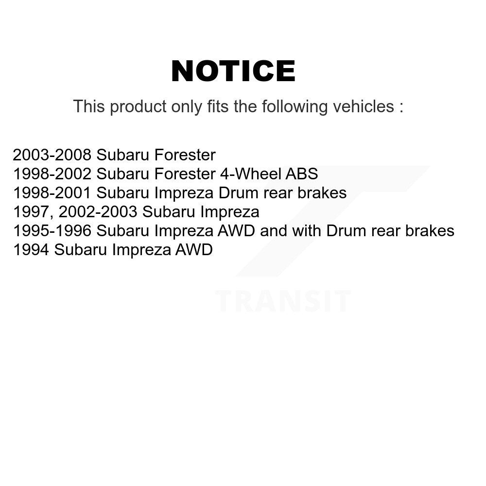 Brake Drum Shoes Spring And Cylinders Rear Kit For Subaru Forester Impreza
