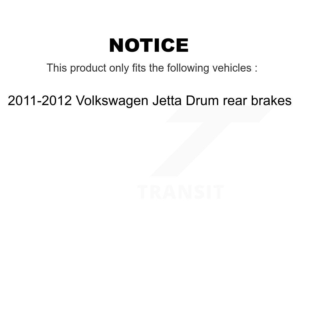 Brake Drum Shoes Spring Rear Kit For 2011-2012 Volkswagen Jetta rear brakes