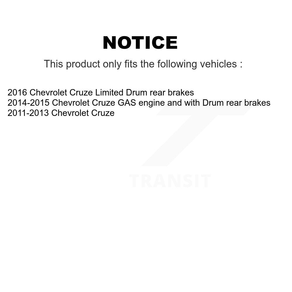 Brake Drum Shoes Spring And Cylinders Rear Kit For Chevrolet Cruze Limited