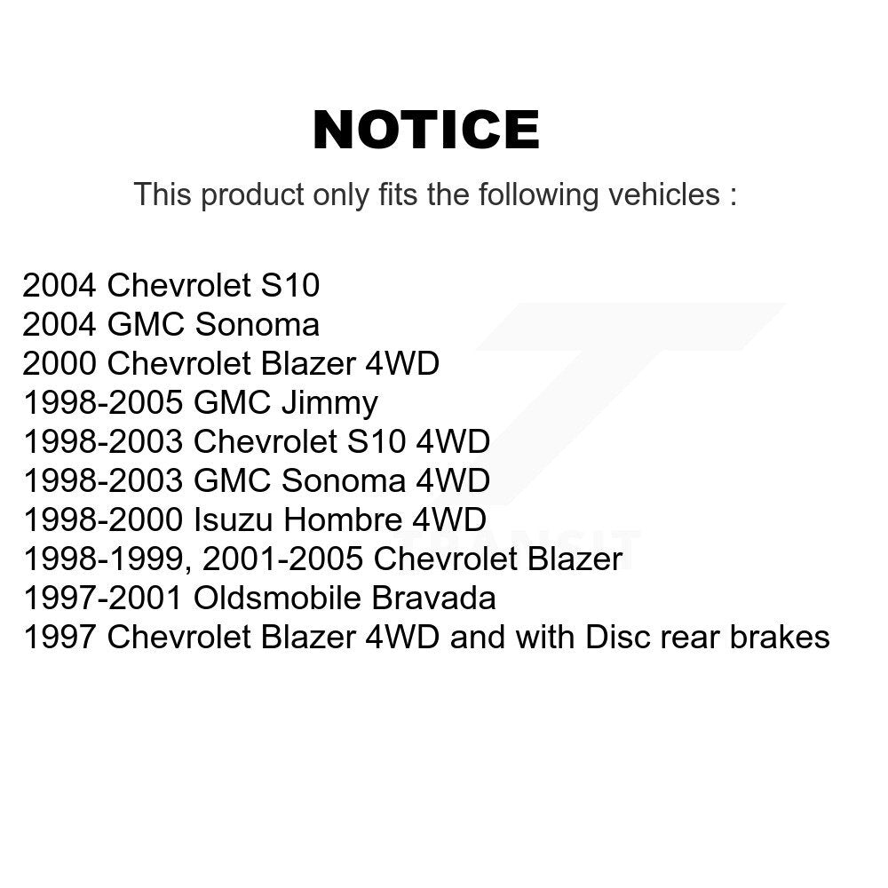 Brake Rotor Semi-Metallic Pad Front Kit For Chevrolet GMC Blazer S10 Jimmy Isuzu