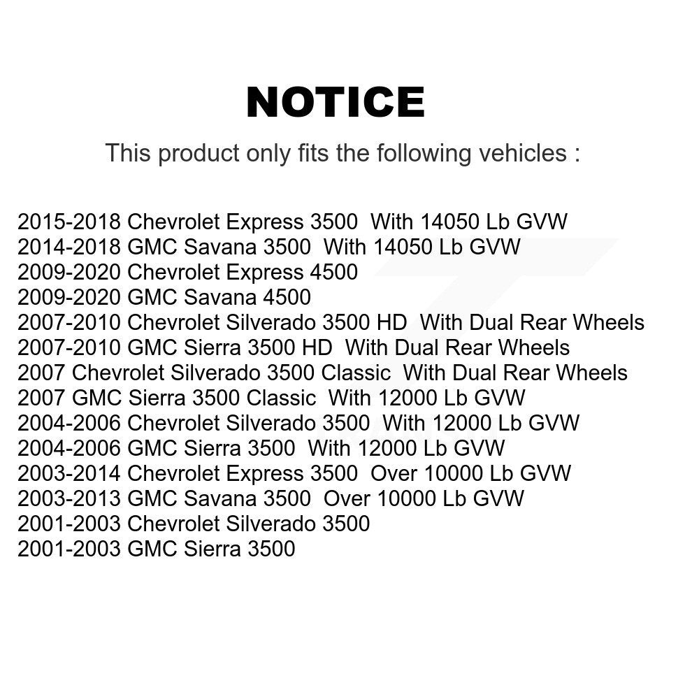 Brake Rotor Semi-Metallic Pad Front Kit For GMC Chevrolet Savana 3500 Express HD
