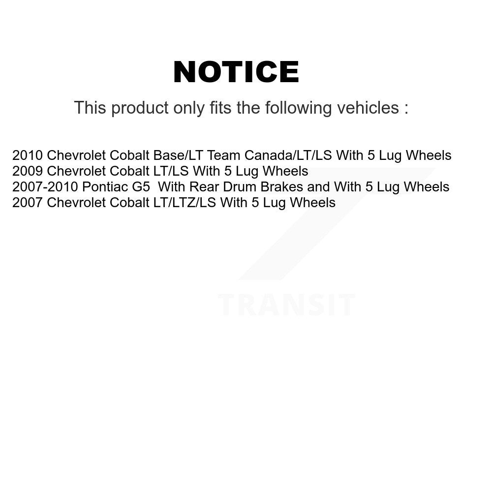 Disc Brake Rotor And Semi-Metallic Pad Front Kit For Chevrolet Cobalt Pontiac G5