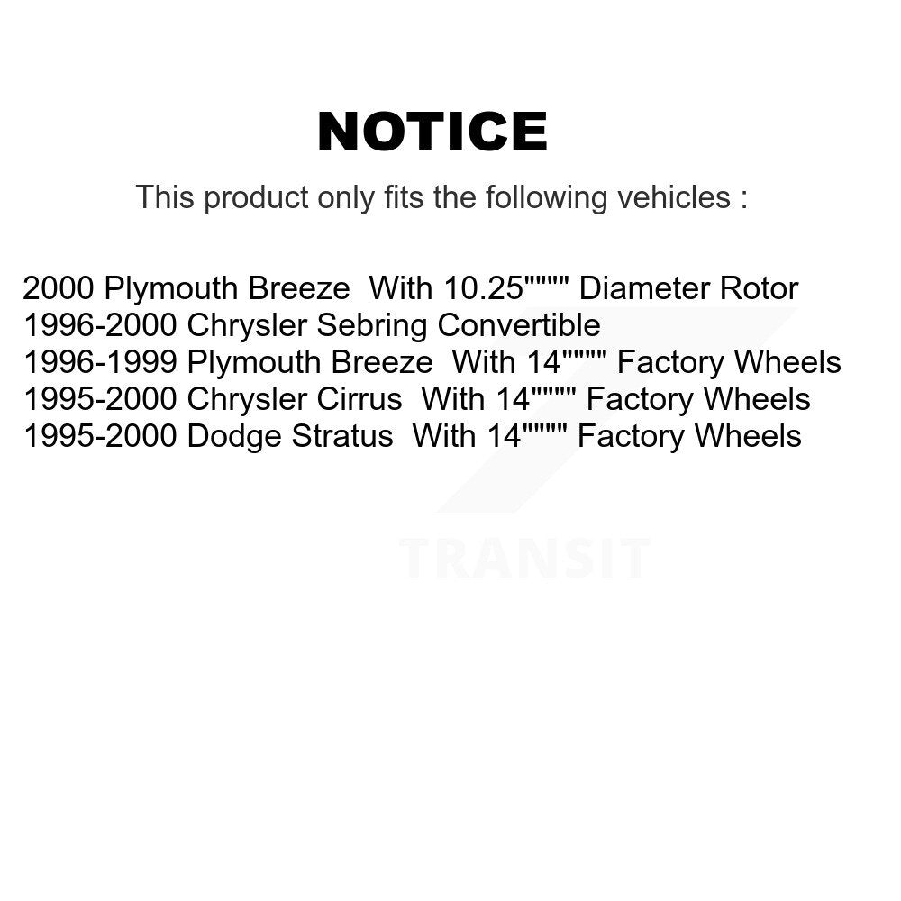 Brake Rotor Semi-Metallic Pad Front Kit For Chrysler Sebring Cirrus Dodge Breeze
