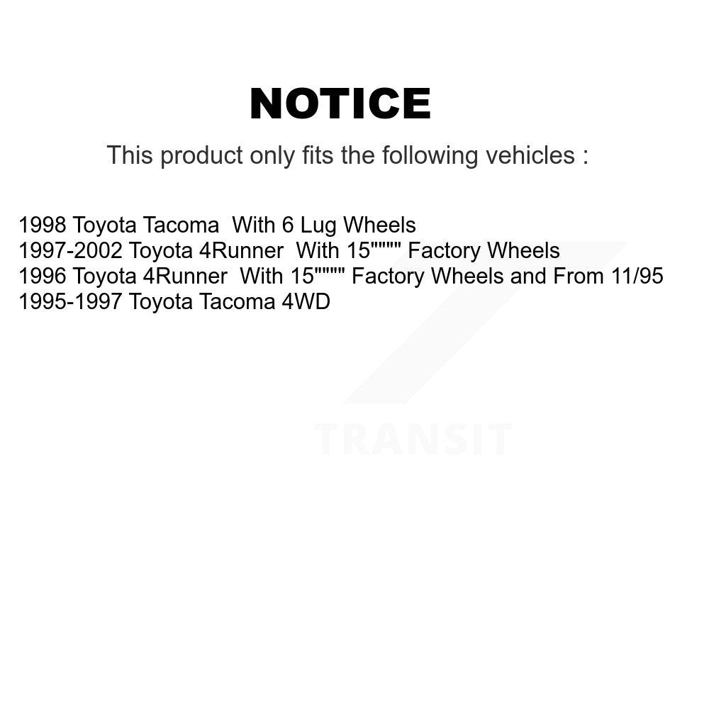 Disc Brake Rotors And Semi-Metallic Pads Front Kit For Toyota 4Runner Tacoma