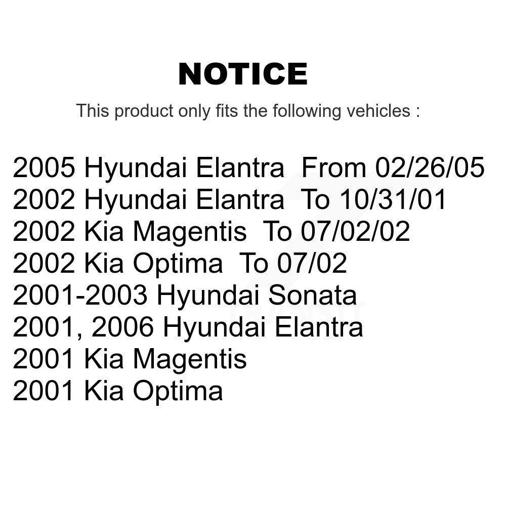 Brake Rotors & Semi-Metallic Pad Front Kit For Hyundai Elantra Sonata Kia Optima