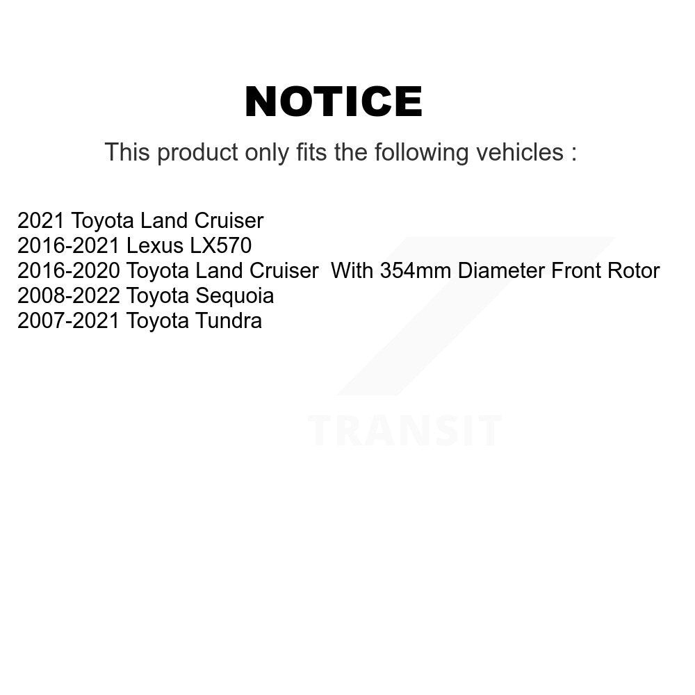 Brake Rotors & Semi-Metallic Pad Front Kit For Toyota Tundra Sequoia Lexus LX570