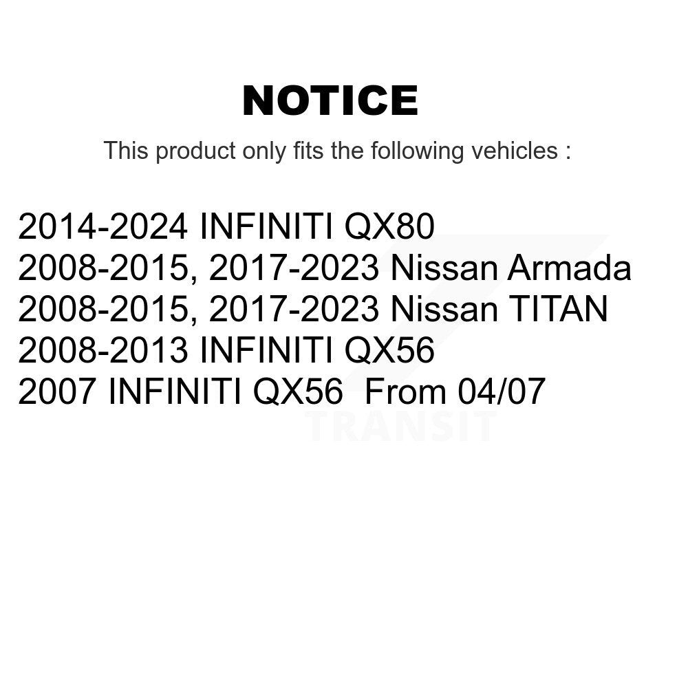 Brake Rotors & Semi-Metallic Pad Front Kit For Nissan TITAN INFINITI Armada QX80